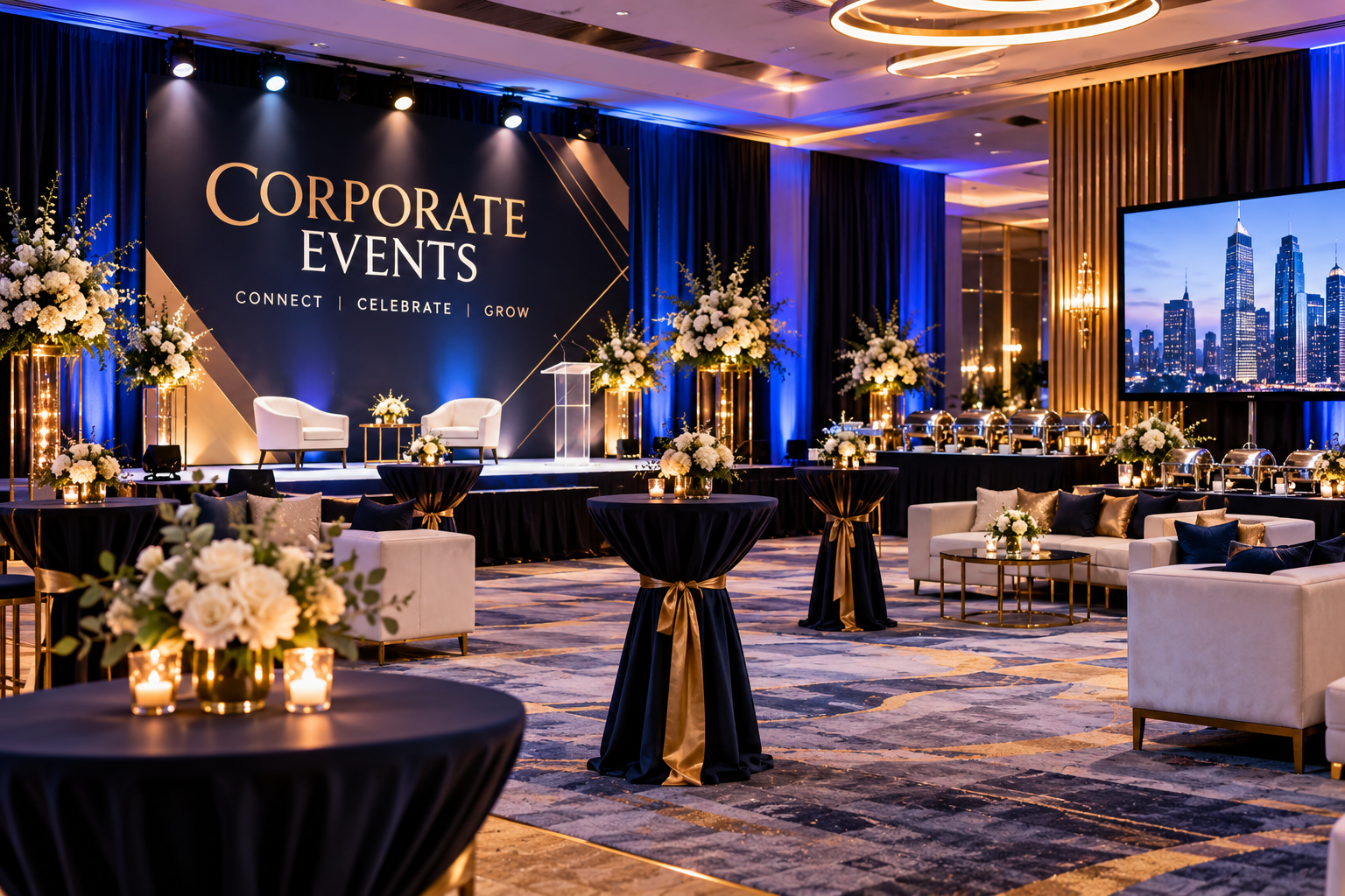 Elegant corporate event with guests