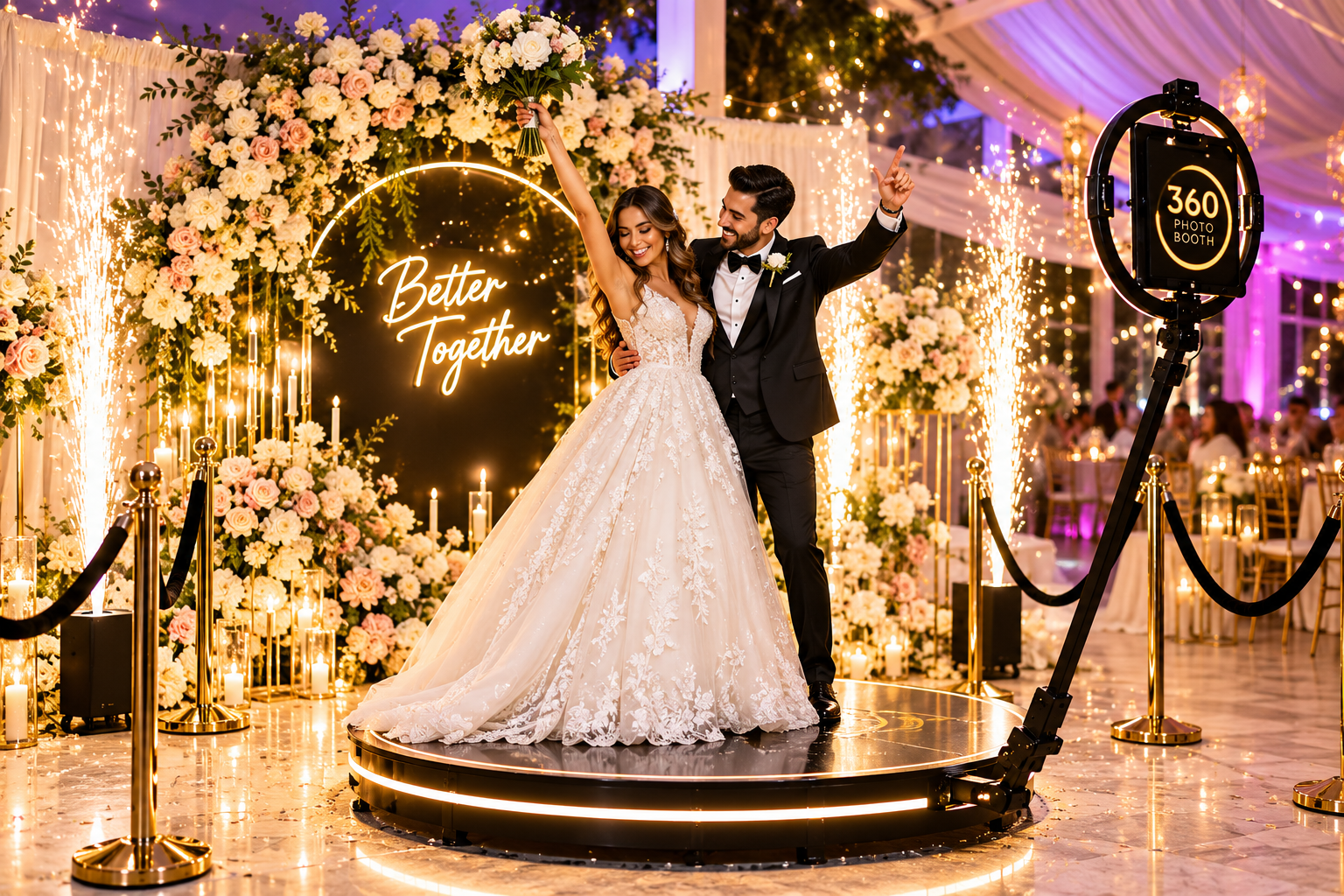 Beautifully decorated wedding celebration